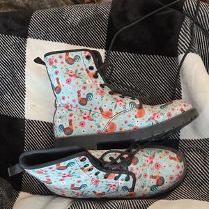 Floral Rooster Woman's Boots